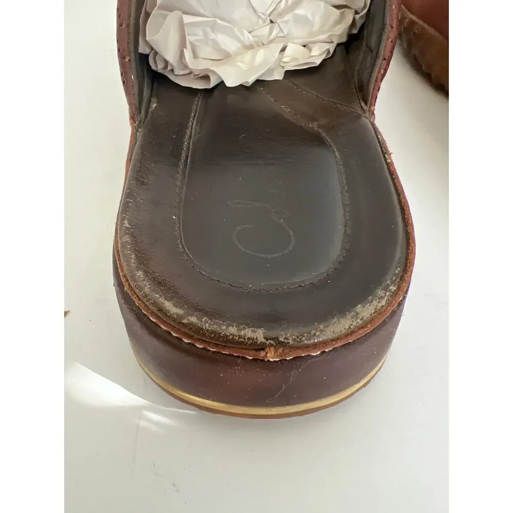 Cole Haan Nike Air Brown Two Tone Leather Open Toe Slide Sandals Men Size 10M